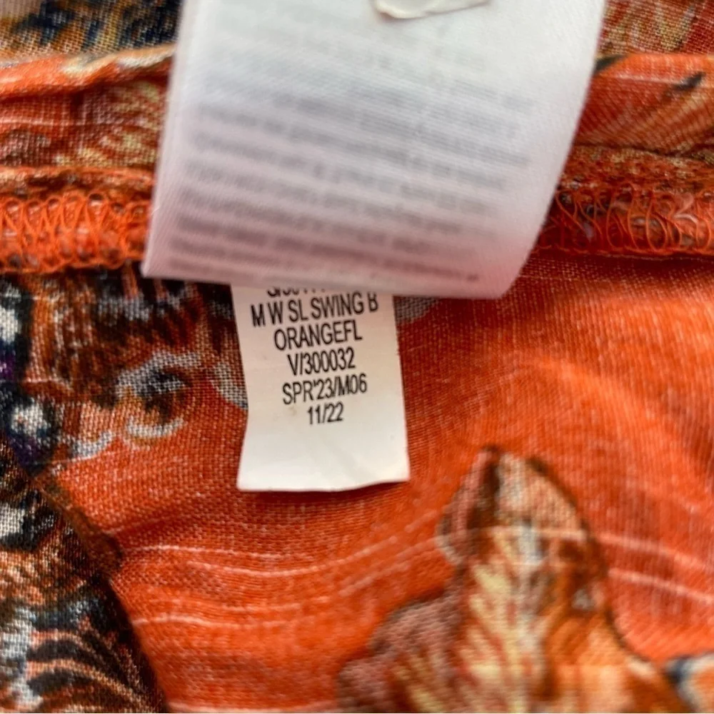 Old Navy Girl's Orange Floral Printed Sleeveless Tiered Swing Dress XL 14-16 NWT